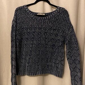 Dex Textured Knit Sweater in Blue
